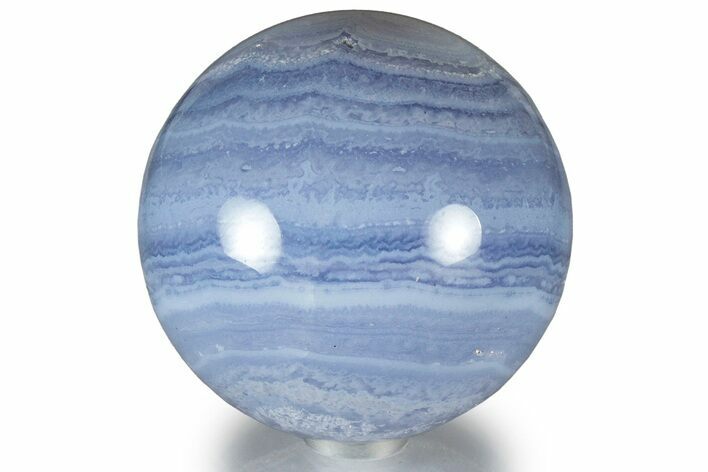 Polished Banded Blue Lace Agate Sphere - Namibia #309201